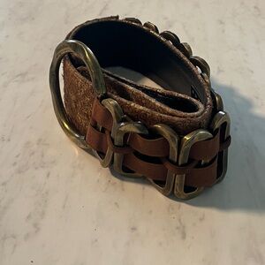 Suzi Roher Brown Belt with Brass Accents